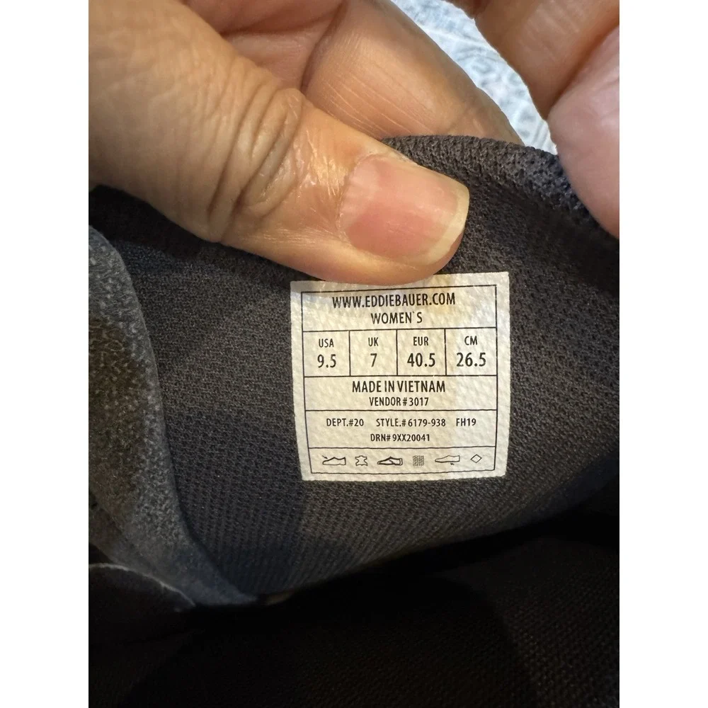 Eddie Bauer Trace Boots Womens 9.5 Gray Leather Zip Tall‎ Riding Waterproof